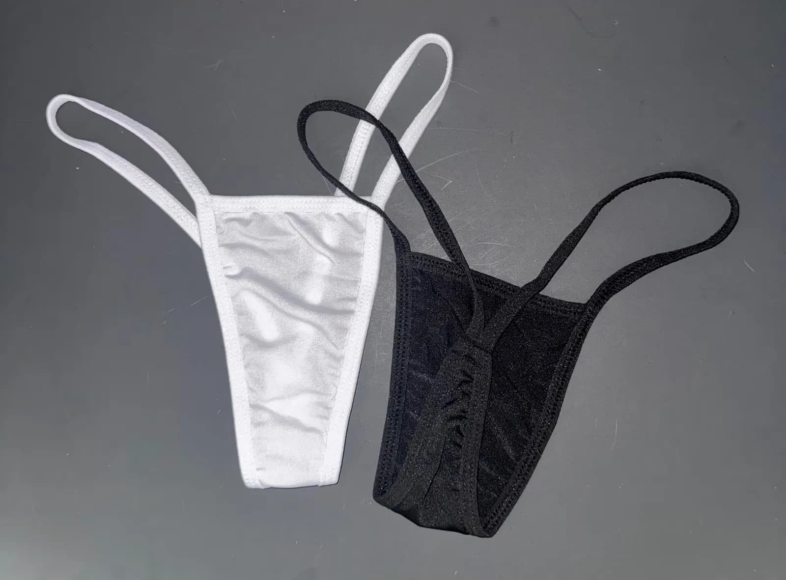 White and black thongs